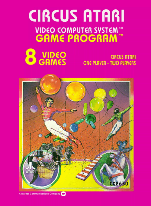 Circus Atari box art for Atari 2600
